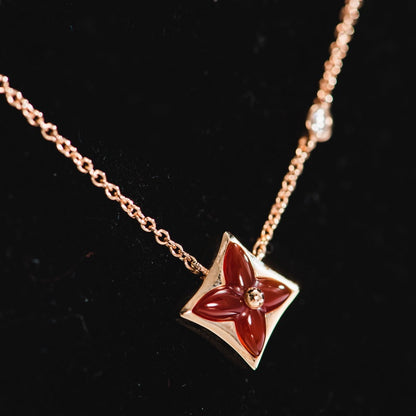 [Clover Jewels]STAR NECKLACE PINK GOLD 1 DIAMOND