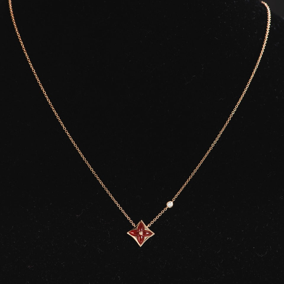 [Clover Jewels]STAR NECKLACE PINK GOLD 1 DIAMOND