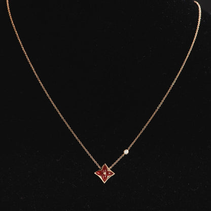 [Clover Jewels]STAR NECKLACE PINK GOLD 1 DIAMOND