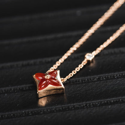 [Clover Jewels]STAR NECKLACE PINK GOLD 1 DIAMOND