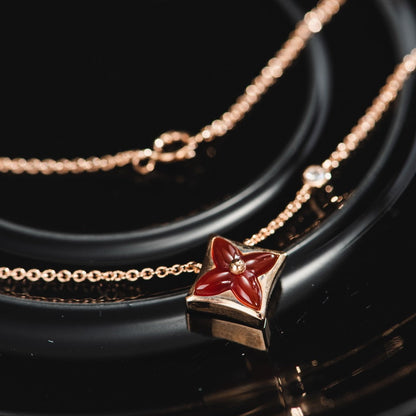 [Clover Jewels]STAR NECKLACE PINK GOLD 1 DIAMOND