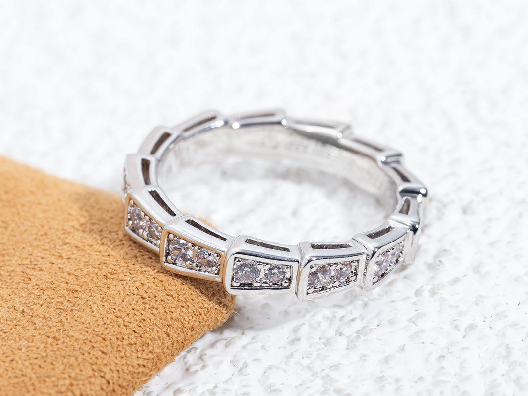 [Clover Jewels]SERPENTI RING SILVER DIAMOND PAVED 3MM