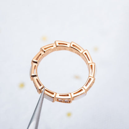 [Clover Jewels]SERPENTI RING PINK GOLD DIAMOND MOP 3MM