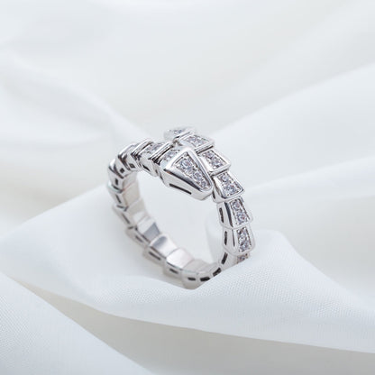 [Clover Jewels]SERPENTI RING SILVER DIAMOND PAVED 4MM