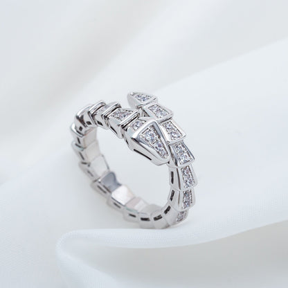 [Clover Jewels]SERPENTI RING SILVER DIAMOND PAVED 4MM