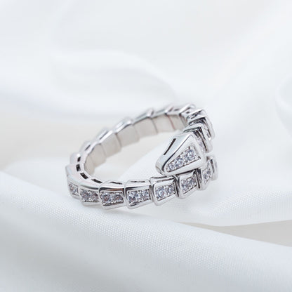 [Clover Jewels]SERPENTI RING SILVER DIAMOND PAVED 4MM