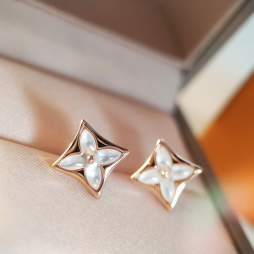 [Clover Jewels]STAR MOP PINK GOLD EARRINGS