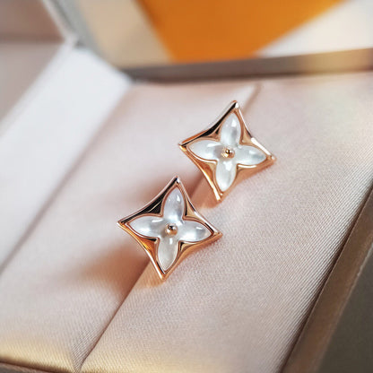 [Clover Jewels]STAR MOP PINK GOLD EARRINGS