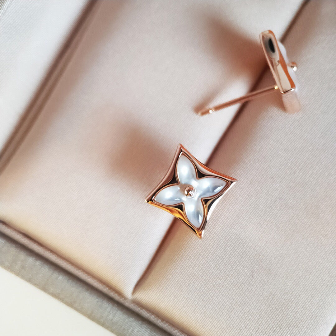 [Clover Jewels]STAR MOP PINK GOLD EARRINGS