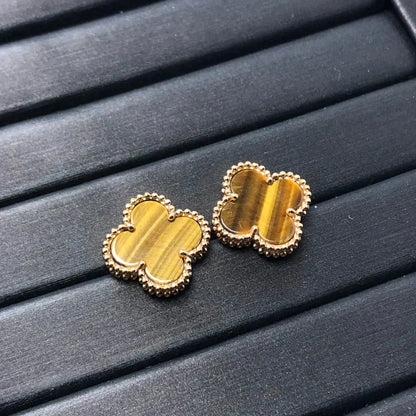 [Clover Jewels]CLOVER MEDIUM 1 MOTIFS TIGER EYE EARRINGS