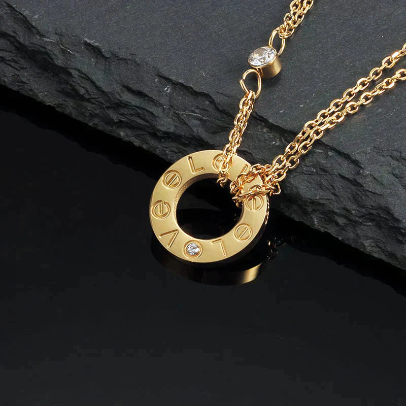 [Clover Jewels]LOVE NECKLACE 16MM 2 DIAMONDS