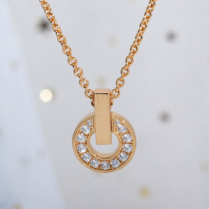 [Clover Jewels]GARI NECKLACE PINK GOLD DIAMOND