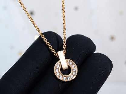 [Clover Jewels]GARI NECKLACE PINK GOLD DIAMOND