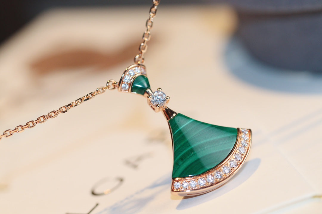 [Clover Jewels]DREAM NECKLACE MALACHITE DIAMOND