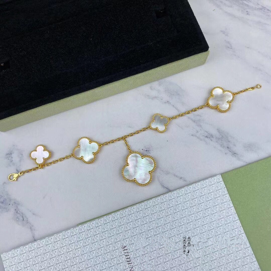 [Clover Jewels]MAGIC CLOVER MOP GOLD BRACELET 5 MOTIFS