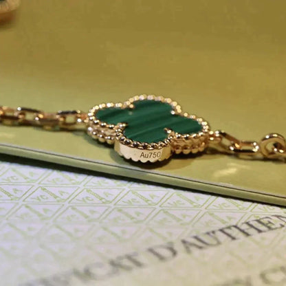 [Clover Jewels]CLOVER 5 MOTIFS MALACHITE BRACELET