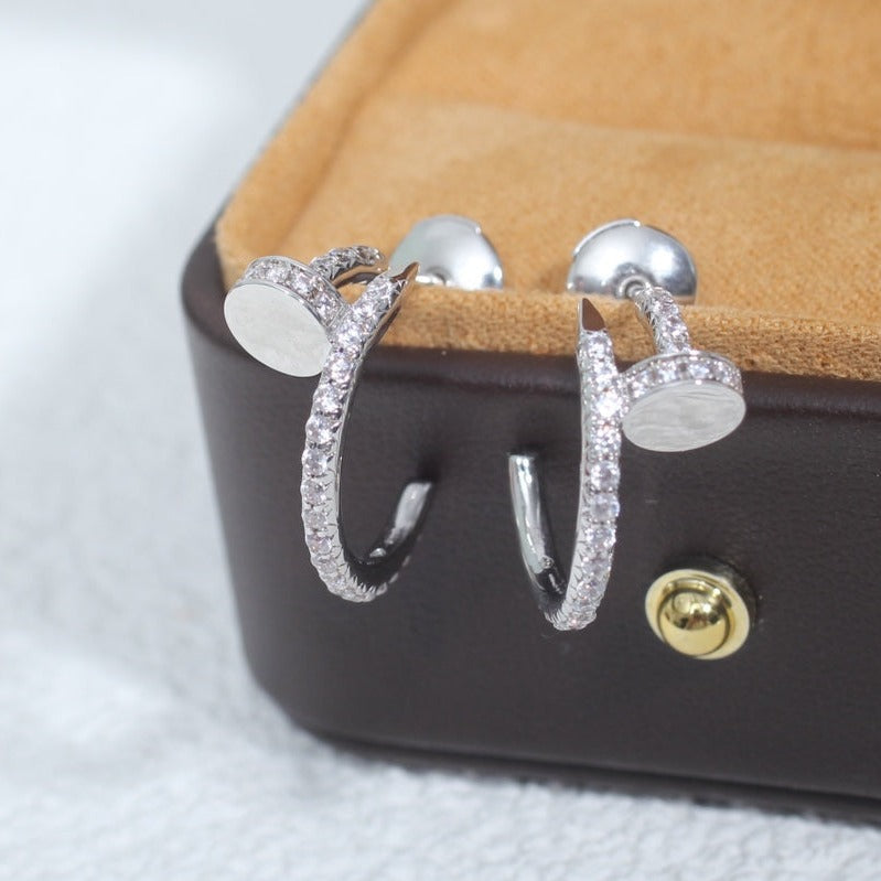 [Clover Jewels]JUSTE EARRINGS 12.75MM SILVER DIAMOND