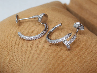 [Clover Jewels]JUSTE EARRINGS 12.75MM SILVER DIAMOND