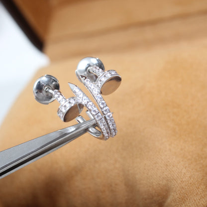 [Clover Jewels]JUSTE EARRINGS 12.75MM SILVER DIAMOND