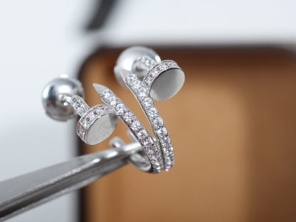 [Clover Jewels]JUSTE EARRINGS 12.75MM SILVER DIAMOND