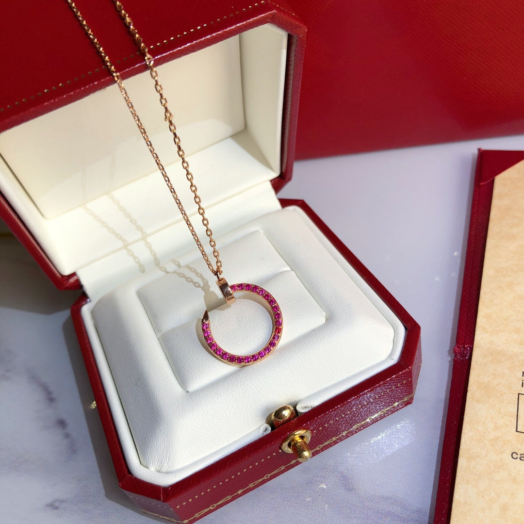 [Clover Jewels]JUSTE NECKLACE GOLD RED DIAMONDS