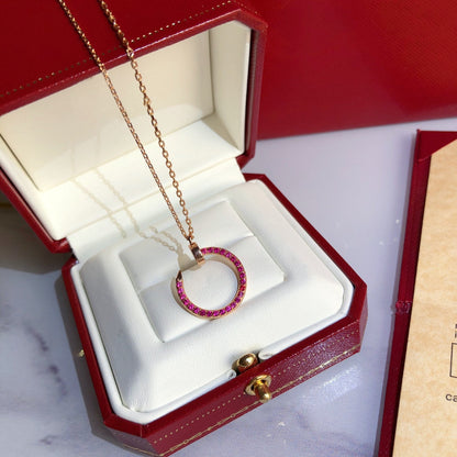 [Clover Jewels]JUSTE NECKLACE GOLD RED DIAMONDS