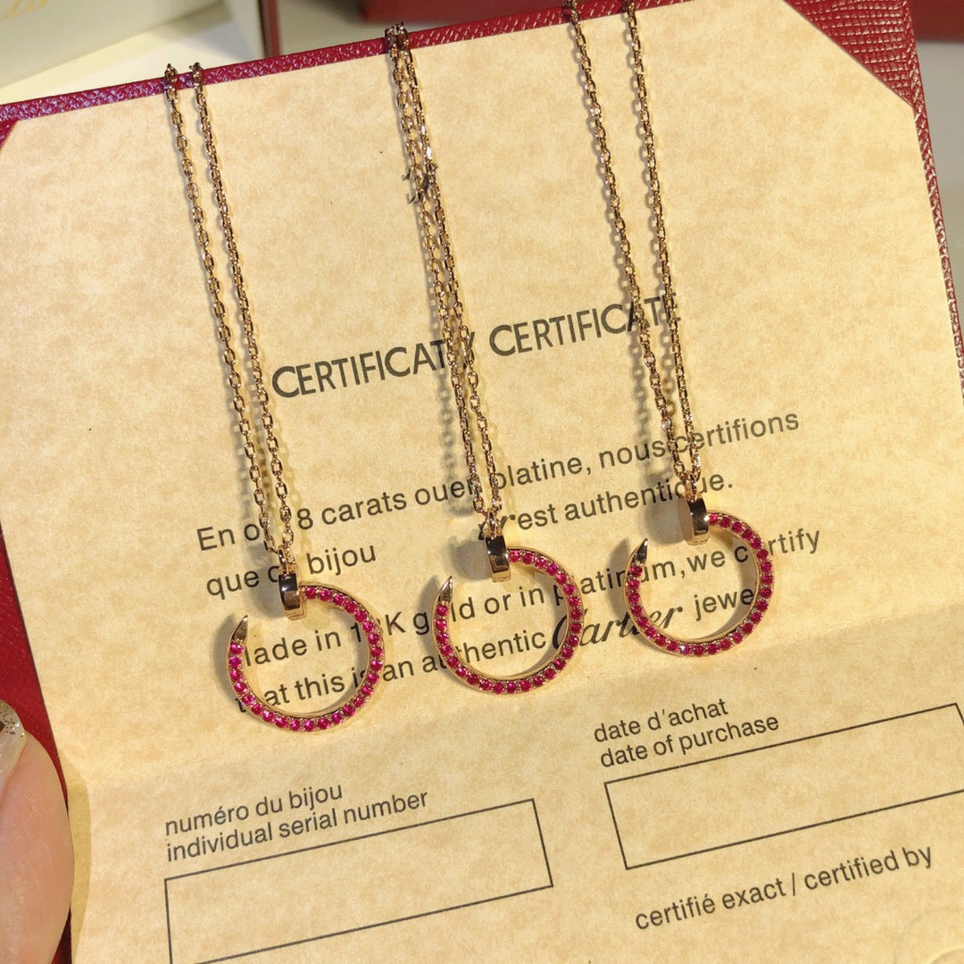 [Clover Jewels]JUSTE NECKLACE GOLD RED DIAMONDS