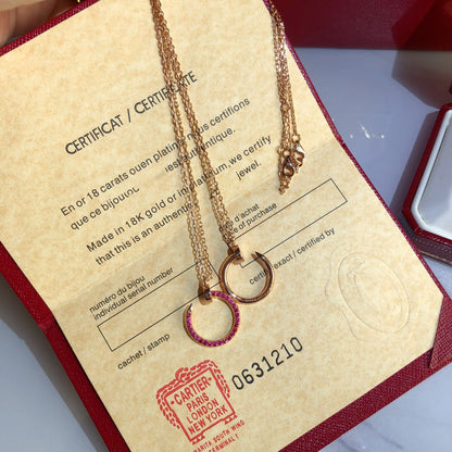 [Clover Jewels]JUSTE NECKLACE GOLD RED DIAMONDS