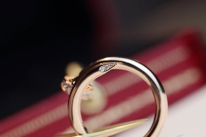 [Clover Jewels]JUSTE RING 2.65MM PINK GOLD DIAMOND