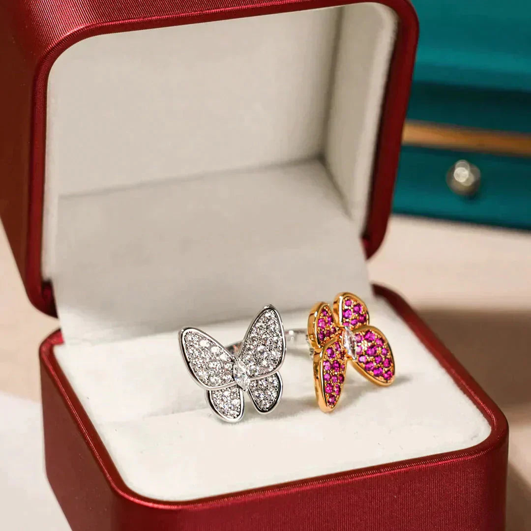 [Clover Jewels]TWIN BUTTERFLY DIAMOND RING