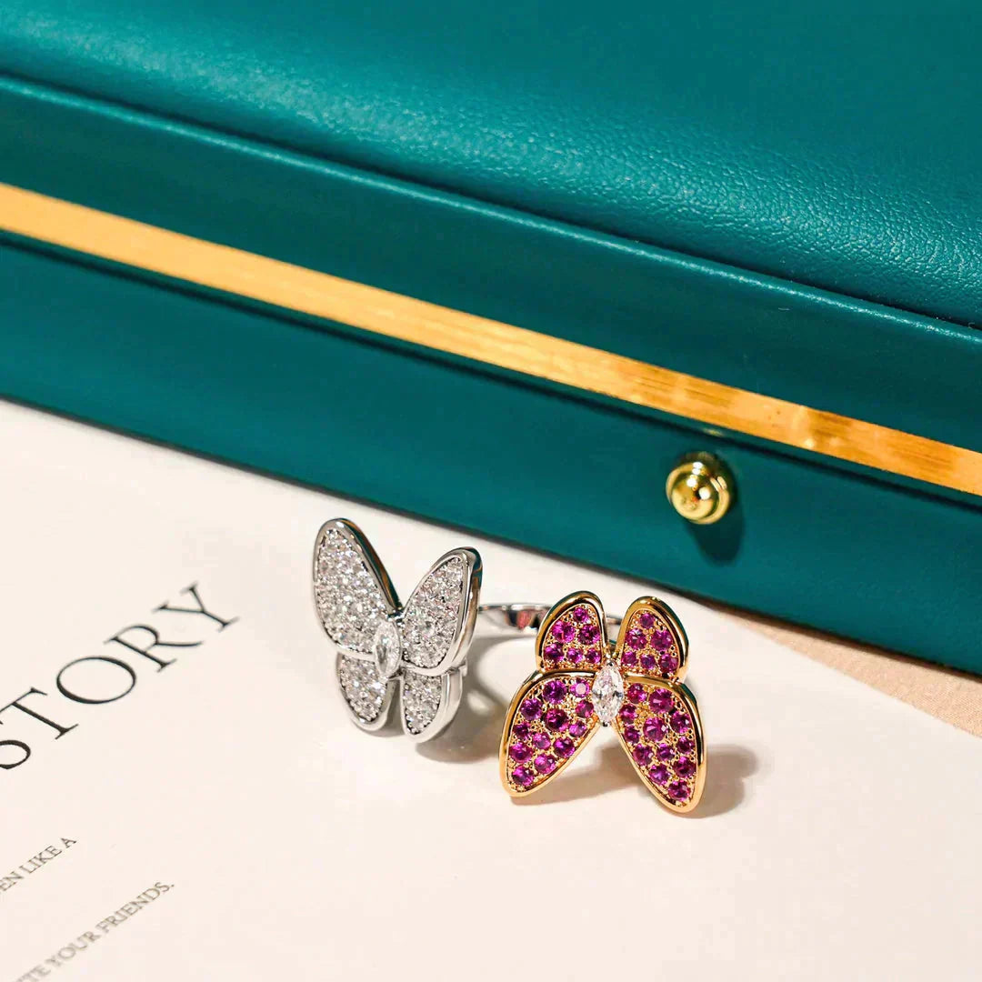 [Clover Jewels]TWIN BUTTERFLY DIAMOND RING