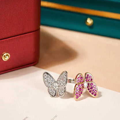 [Clover Jewels]TWIN BUTTERFLY DIAMOND RING