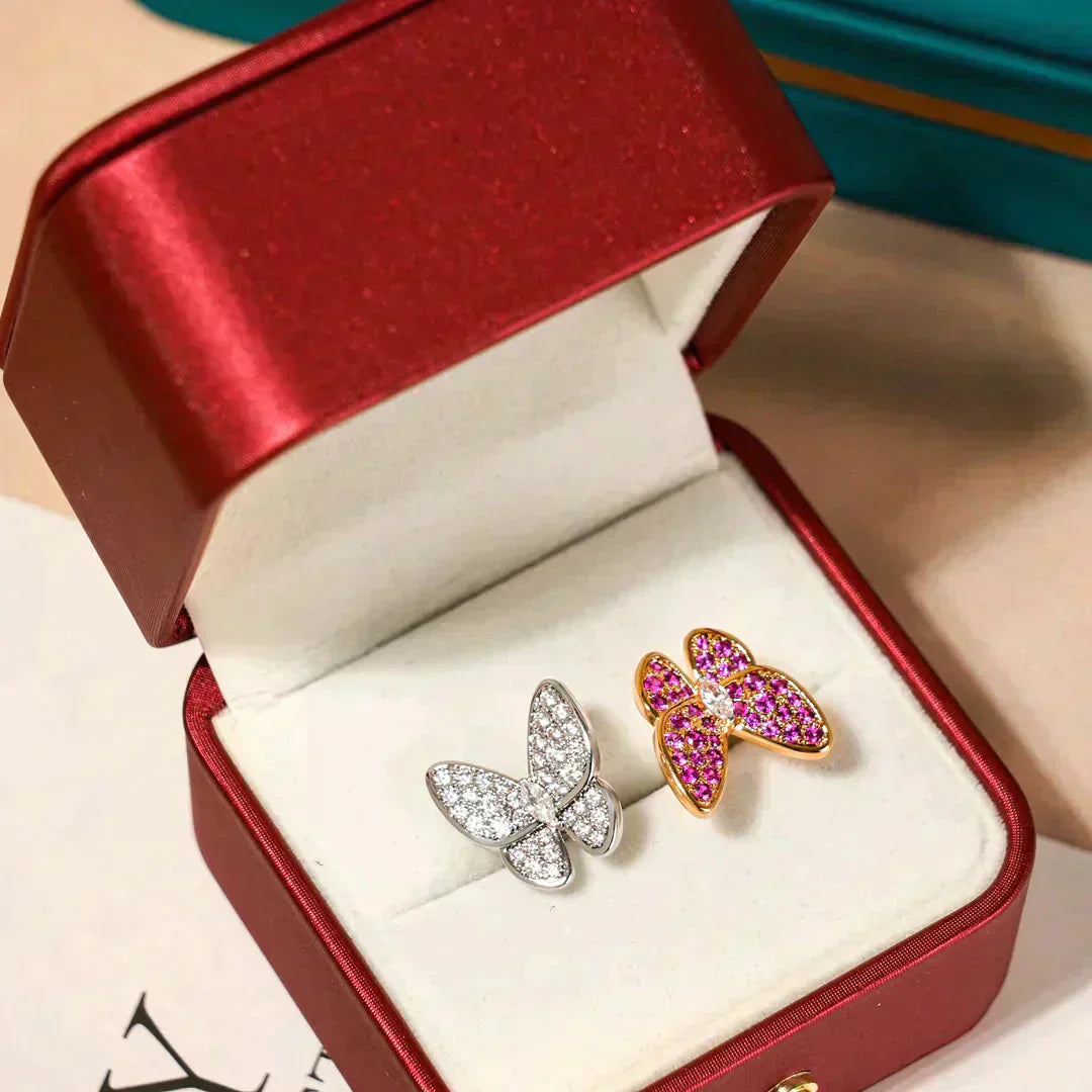 [Clover Jewels]TWIN BUTTERFLY DIAMOND RING