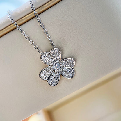 [Clover Jewels]CLOVER DIAMOND NECKLACE SILVER