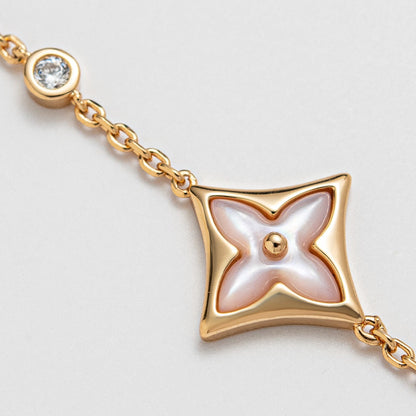 [Clover Jewels]STAR 1 DIAMOND PINK GOLD BRACELET