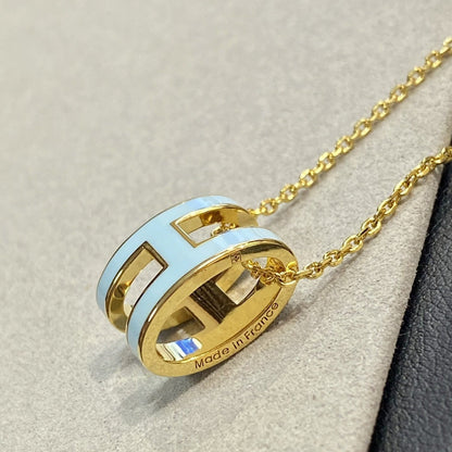 [Clover Jewels]POP H LIGHT BLUE NECKLACE