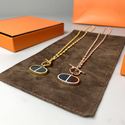 [Clover Jewels]CHAINE VERSO BLACK CERAMIC NECKLACE