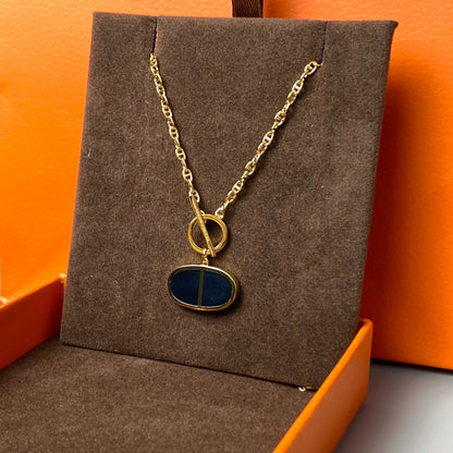 [Clover Jewels]CHAINE VERSO BLACK CERAMIC NECKLACE