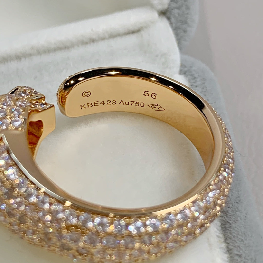 [Clover Jewels]PANTHERE PINK GOLD DIAMOND RING