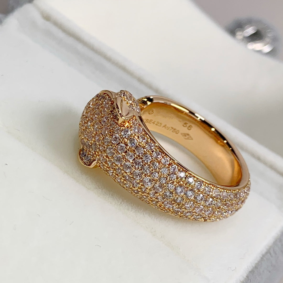 [Clover Jewels]PANTHERE PINK GOLD DIAMOND RING