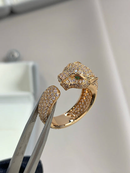 [Clover Jewels]PANTHERE PINK GOLD DIAMOND RING