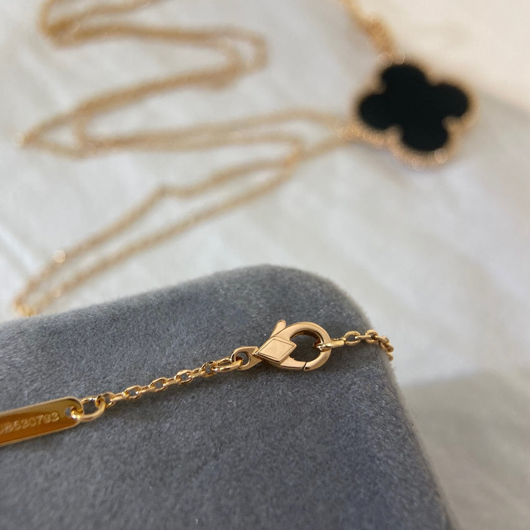 [Clover Jewels]CLOVER 25MM NECKLACE GOLD ONYX