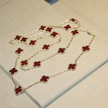 [Clover Jewels]CLOVER 20 MOTIFS CARNELIAN NECKLACE