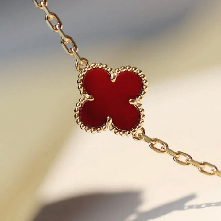 [Clover Jewels]CLOVER 20 MOTIFS CARNELIAN NECKLACE