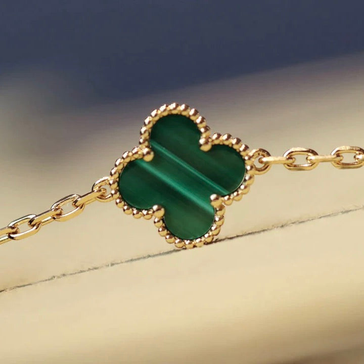 [Clover Jewels]CLOVER 20 MOTIFS MALACHITE DIAMOND NECKLACE