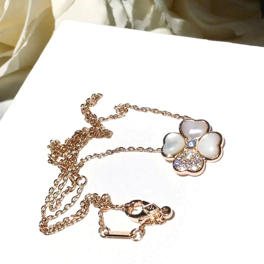 [Clover Jewels]CLOVER MOP DIAMOND ROSE GOLD NECKLACE