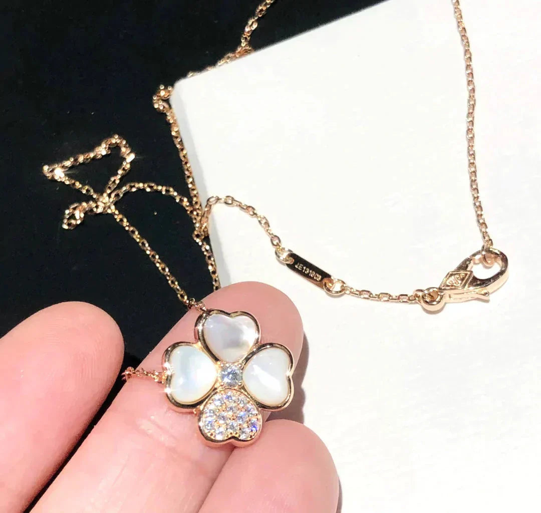 [Clover Jewels]CLOVER MOP DIAMOND ROSE GOLD NECKLACE