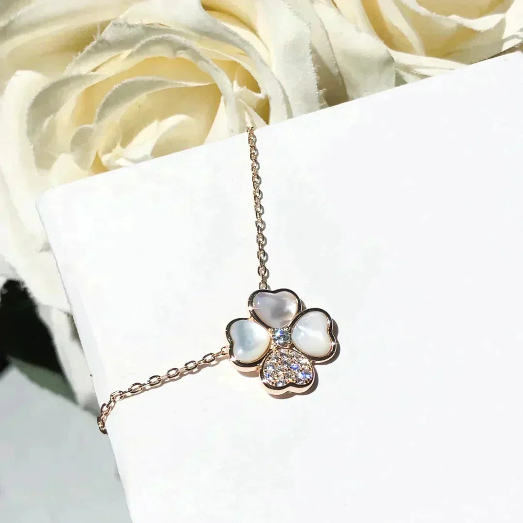 [Clover Jewels]CLOVER MOP DIAMOND ROSE GOLD NECKLACE