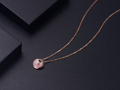 [Clover Jewels]AMULETTE ROSE GOLD PINK MOP NECKLACE