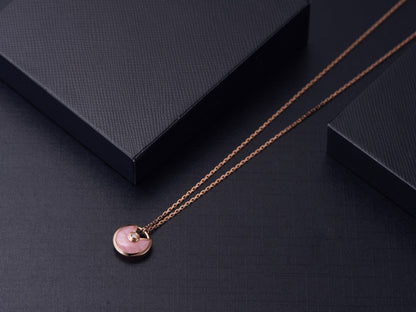 [Clover Jewels]AMULETTE ROSE GOLD PINK MOP NECKLACE